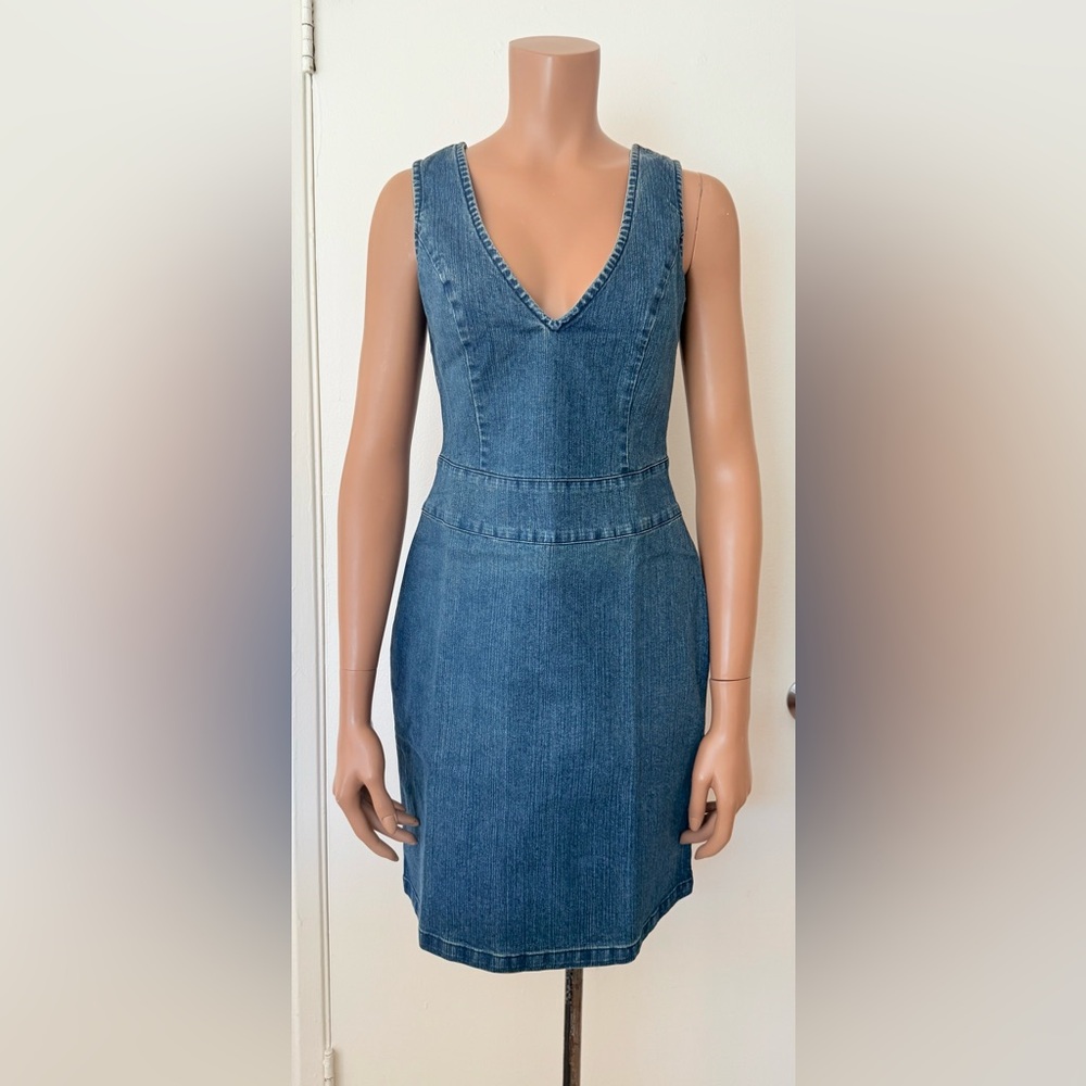 Moda International Women's Blue Denim Overall Dress